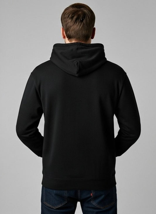 Classic Plain Hoodie – Black