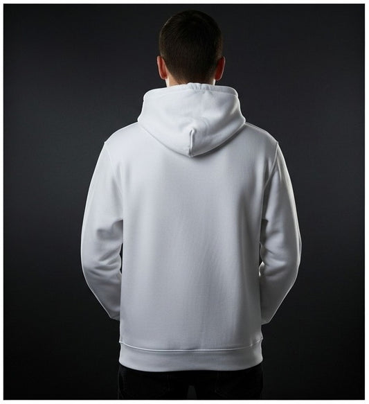 Classic Plain Hoodie – White