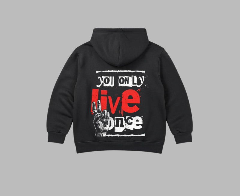 You Only Live Hoodie - Black