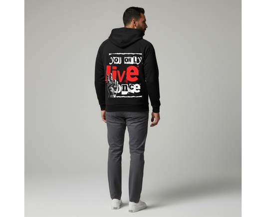 You Only Live Hoodie - Black