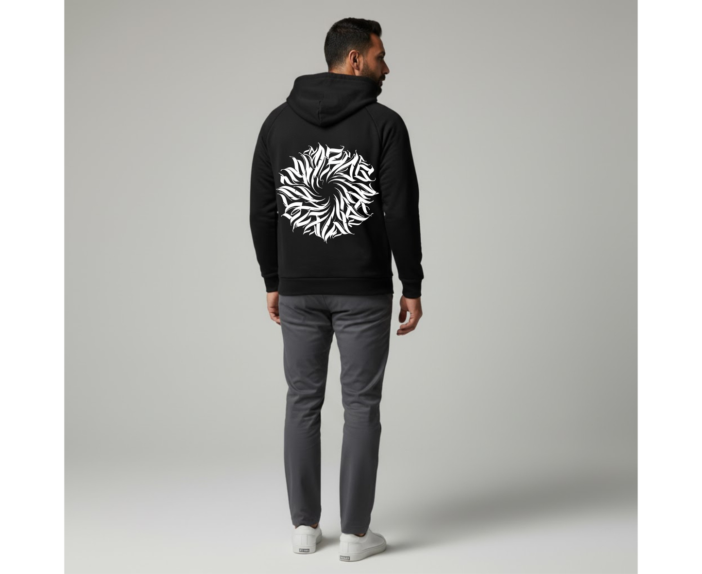 Printed Hoodie - Black